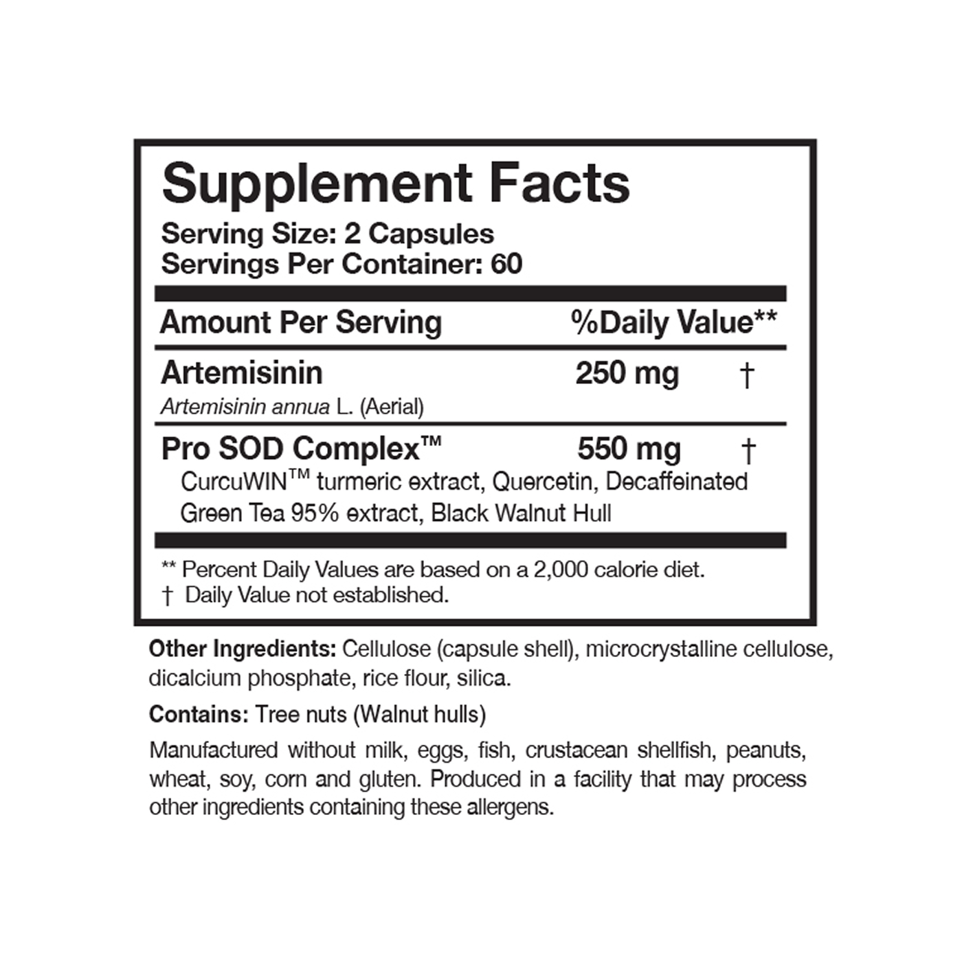 Artemisinin SOD Researched Nutritionals 120 cápsulas