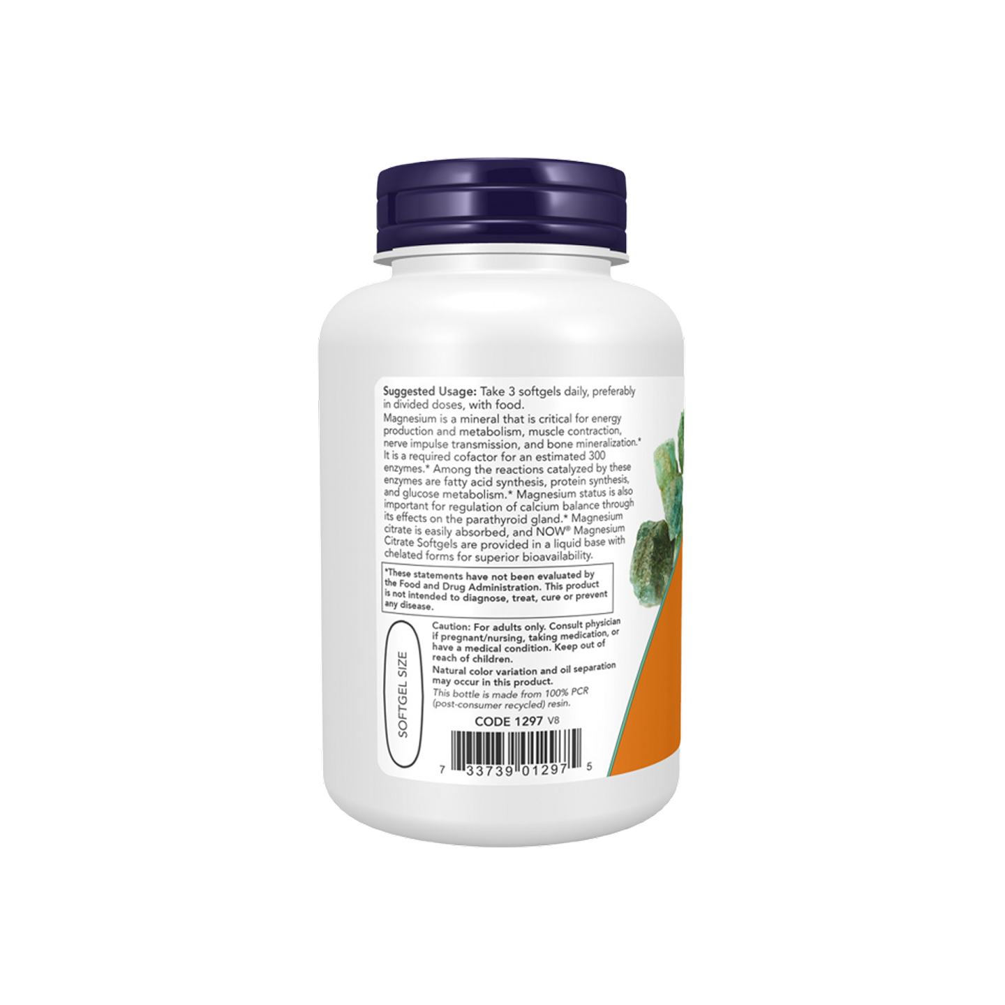 NOW Foods Citrato de Magnesio 134 mg, 180 cápsulas blandas