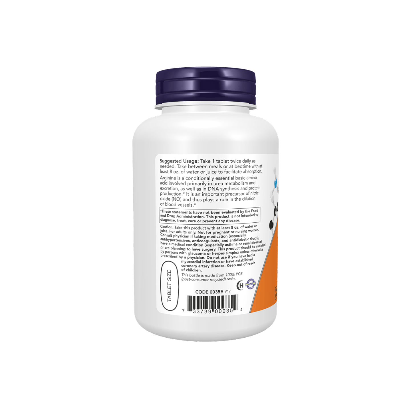 NOW Foods L-Arginina Doble Potencia 1000 mg, 120 tabletas