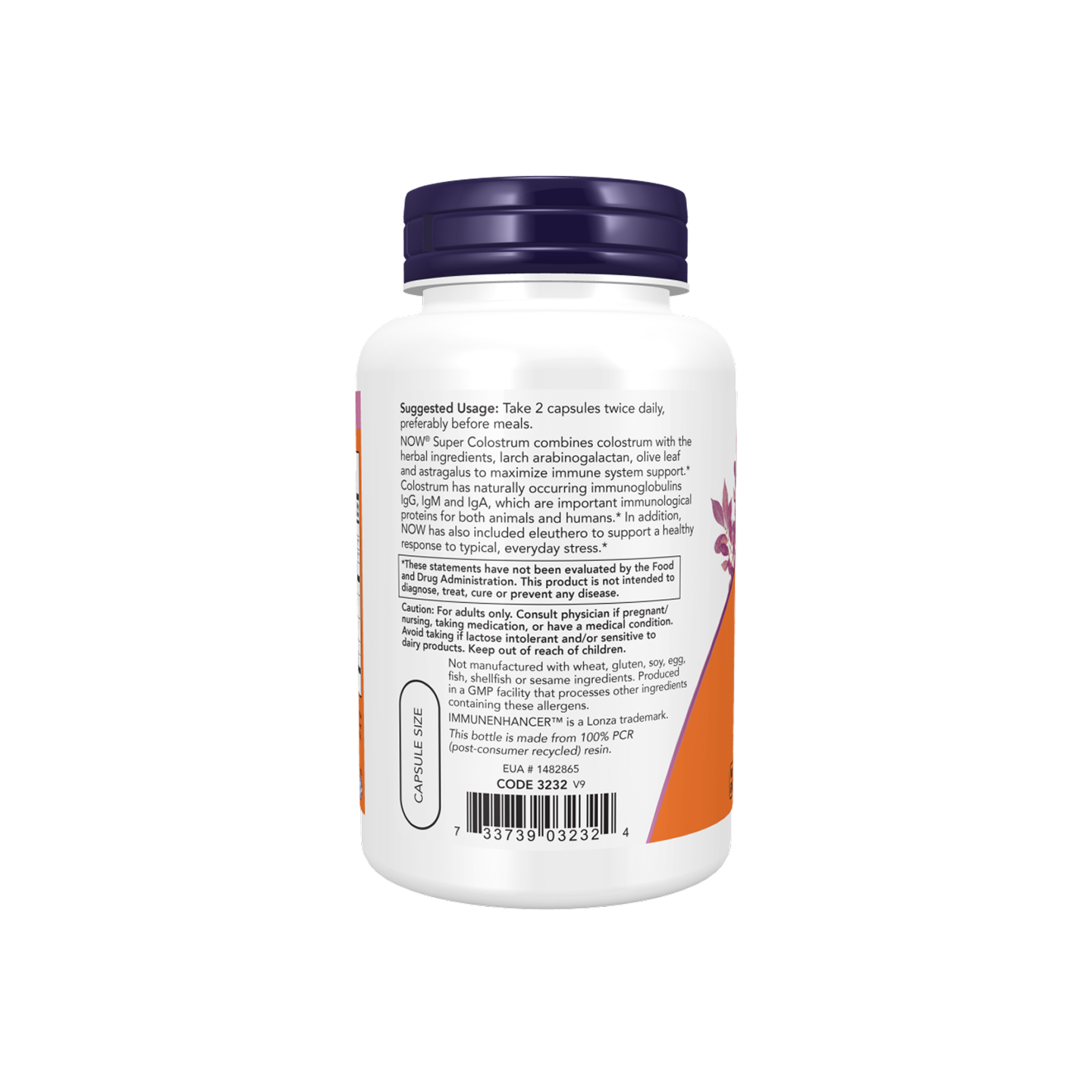 NOW Foods Super Colostrum, 500 mg, 90 cápsulas vegetales