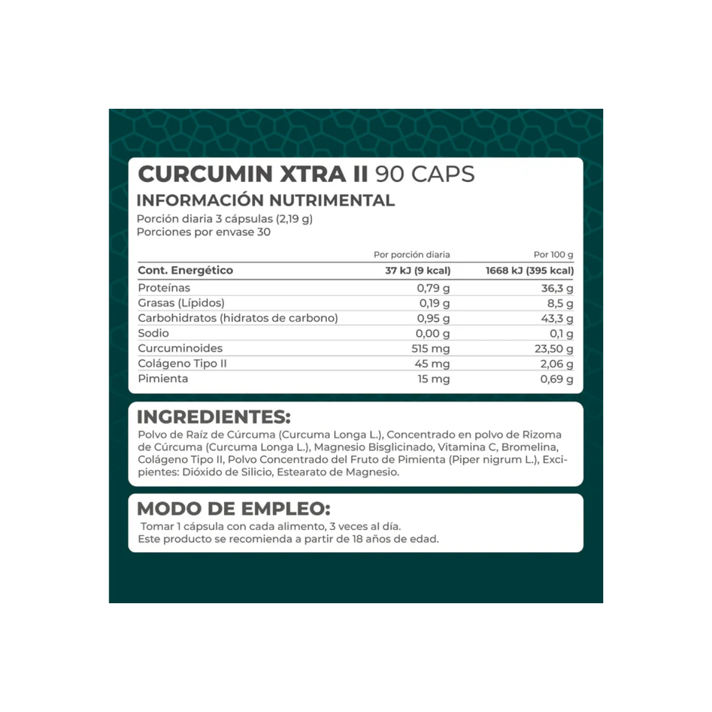 Pronat Curcumin Xtra II, 90 cápsulas