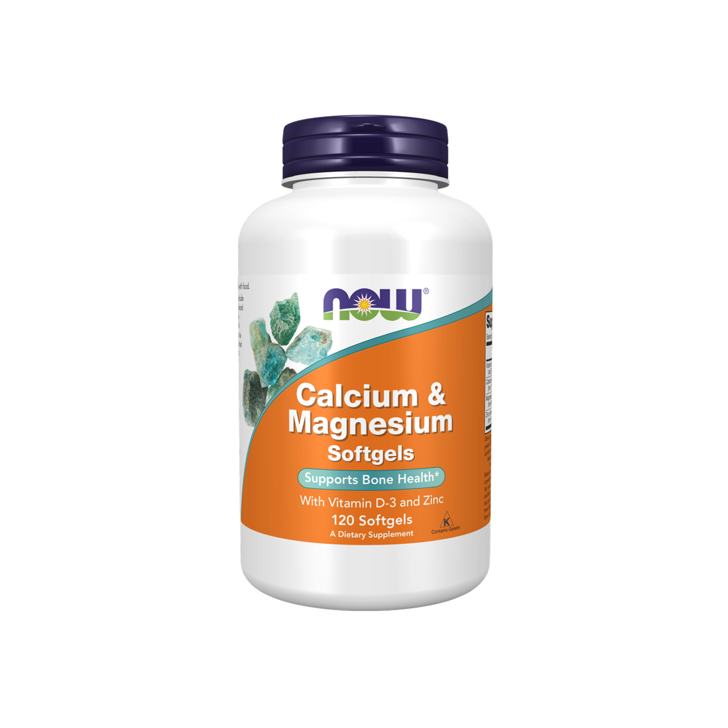NOW Foods Calcio, Magnesio, Vitamina D3 y Zinc, 120 cápsulas blandas