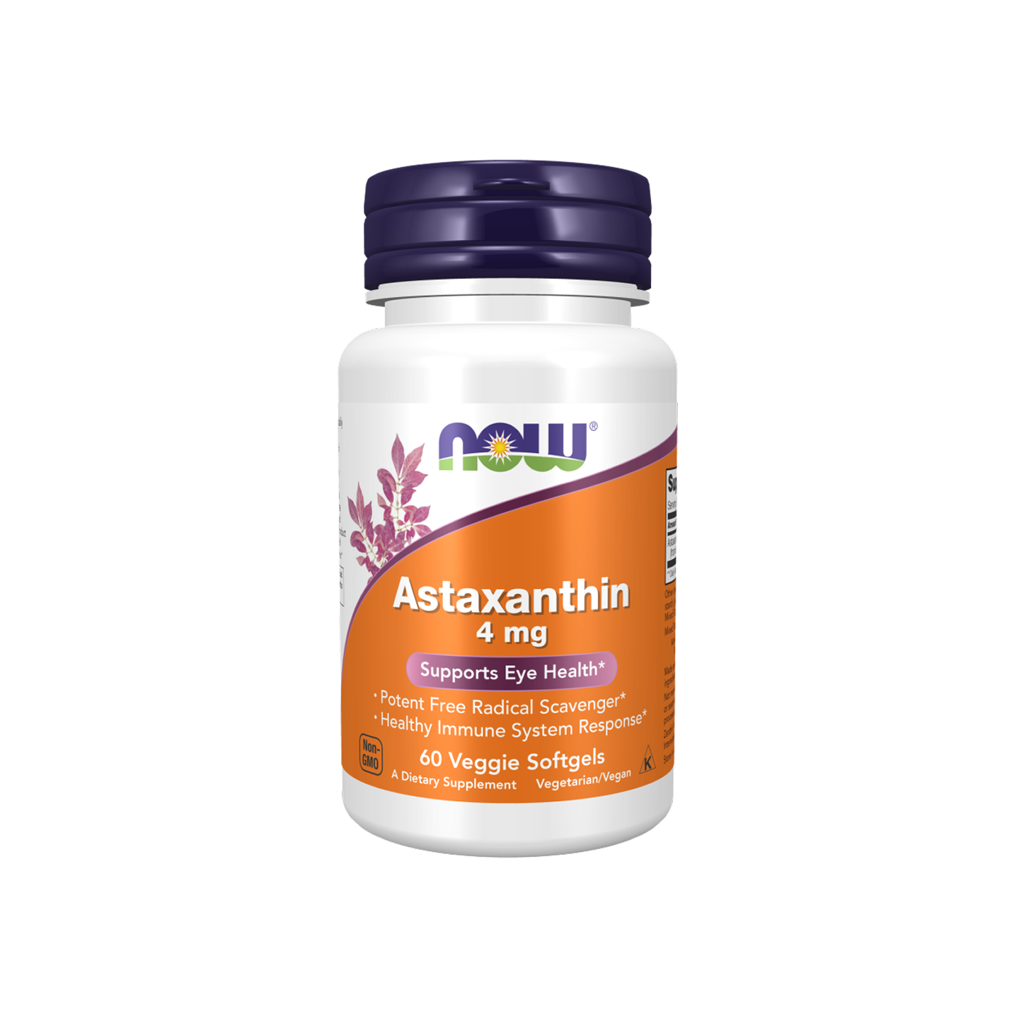 NOW Foods Astaxantina 4 mg, 60 cápsulas blandas vegetarianas