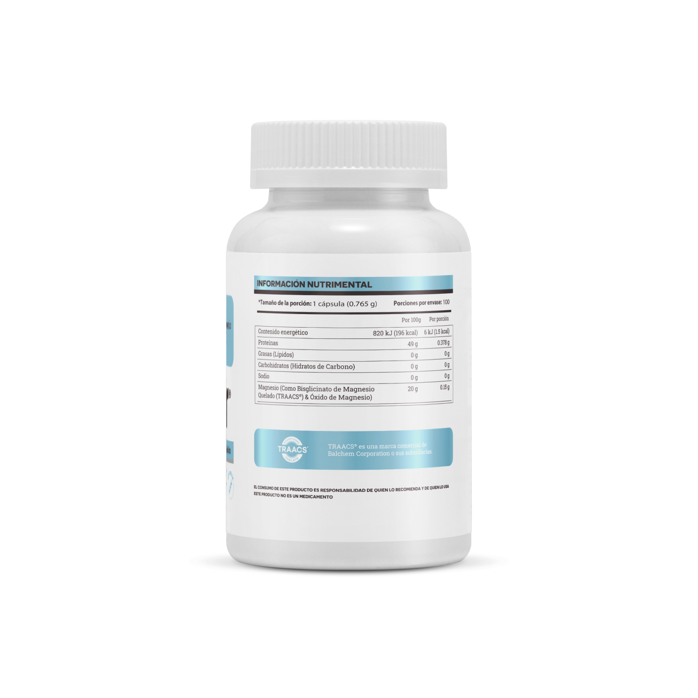 Matter Magnesio Bisglicinato Quelado Magno-Complex, 100 cápsulas