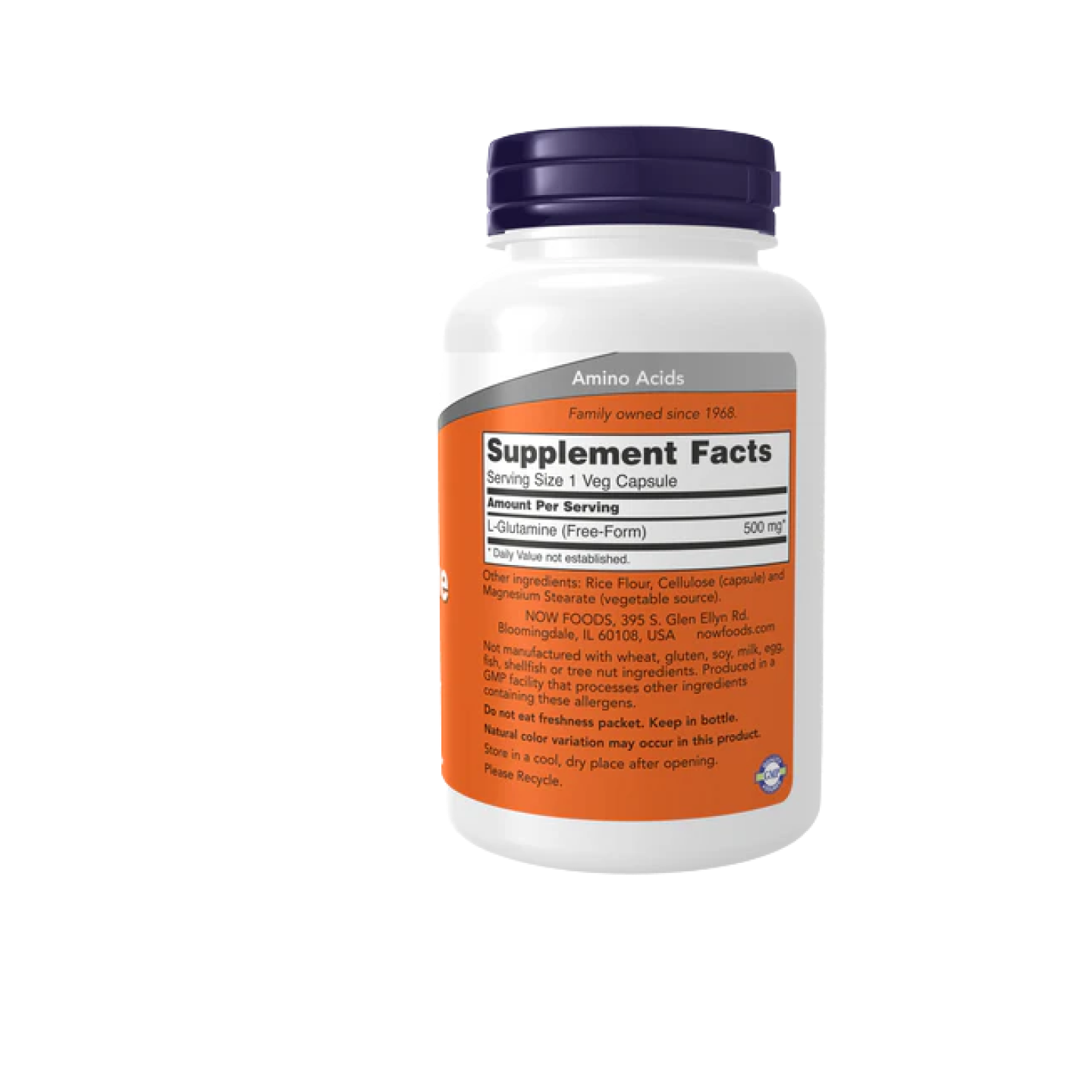 L- Glutamina 500 mg 120 VCAPS/ L-Glutamine 500 mg