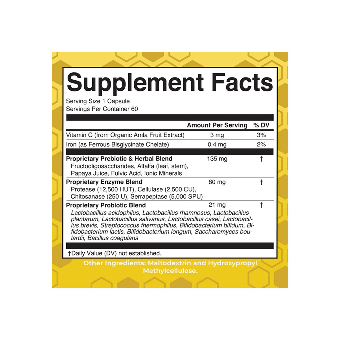 MaryRuth Organics Gut Flora Health Plus Enzymes 60 Capsules