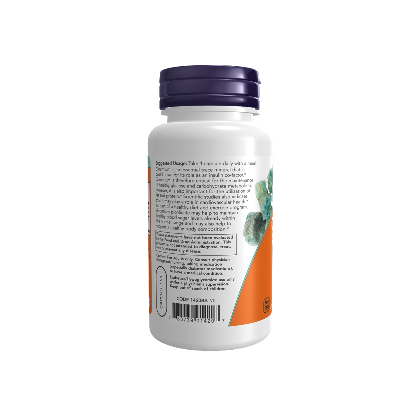 NOW Foods Chromium Picolinate 200 mcg, 100 cápsulas vegetales