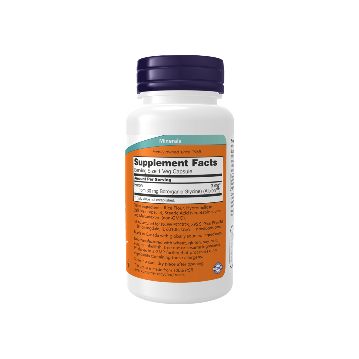 NOW Foods Boron 3 mg 100 Veg Capsules