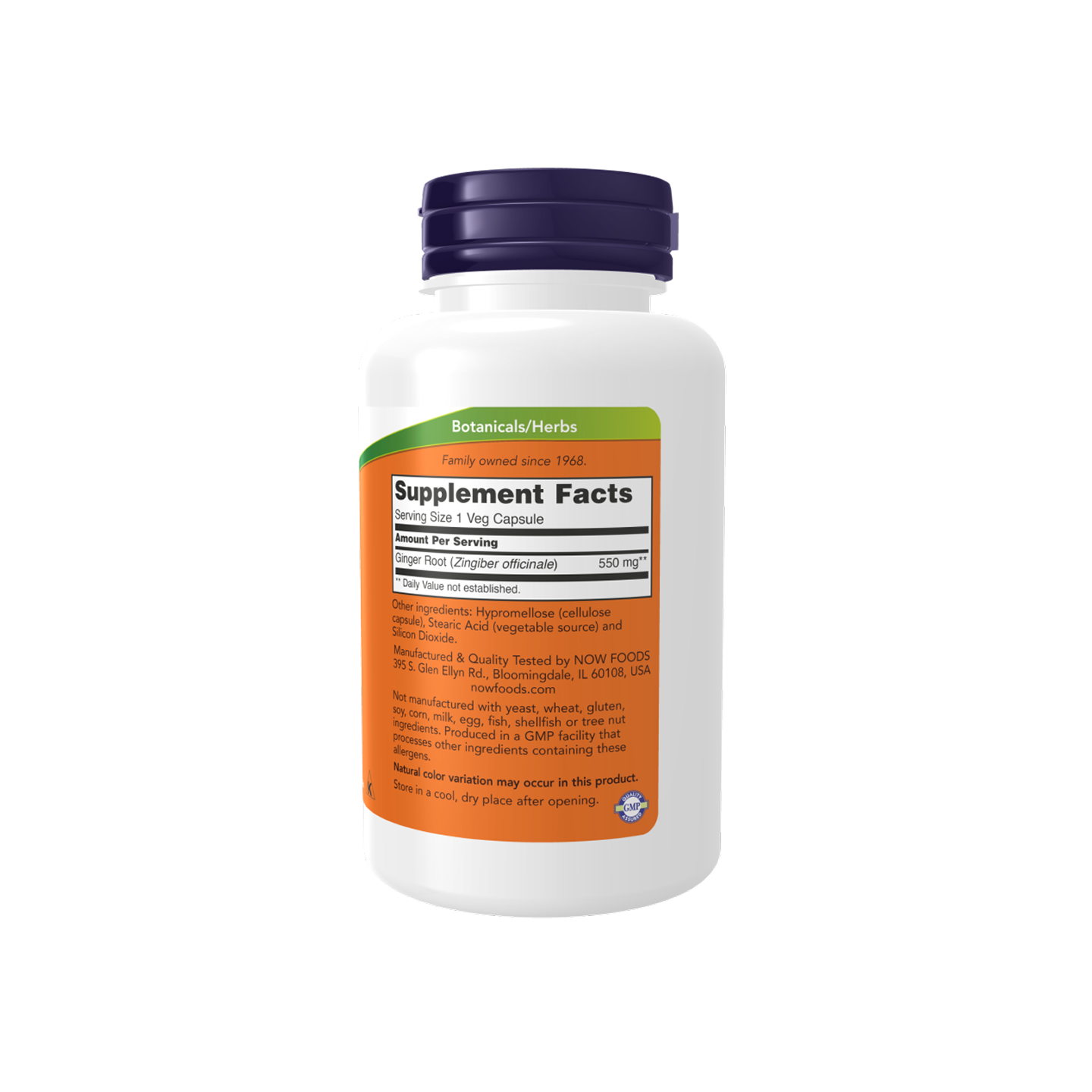 NOW Foods Raíz de jengibre 550 mg Cápsulas vegetales 100