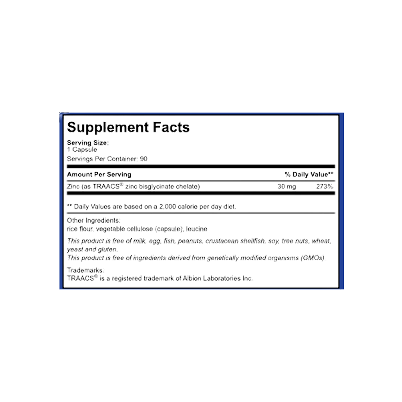 Patient One Zinc Glycinate 30 mg, 90 cápsulas vegetales