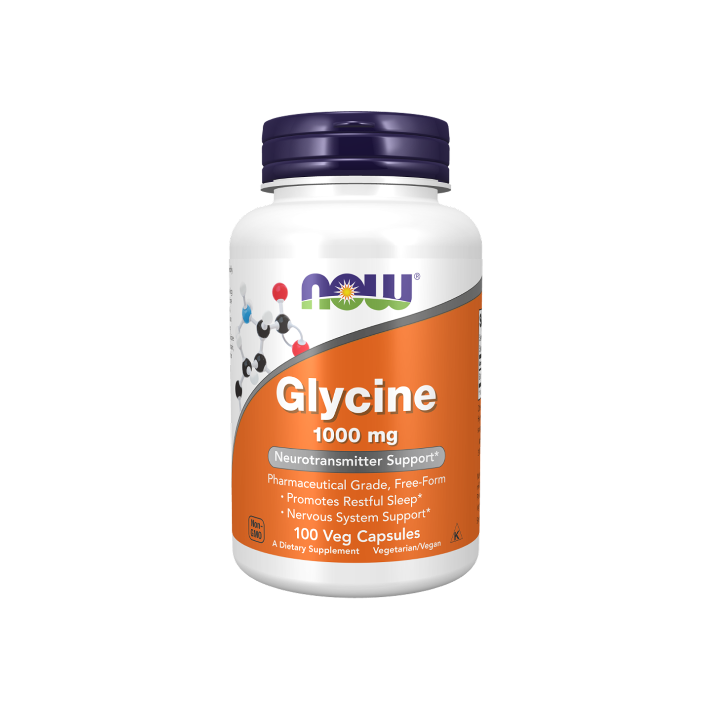 NOW Glycine 1000 mg, 100 cápsulas vegetales