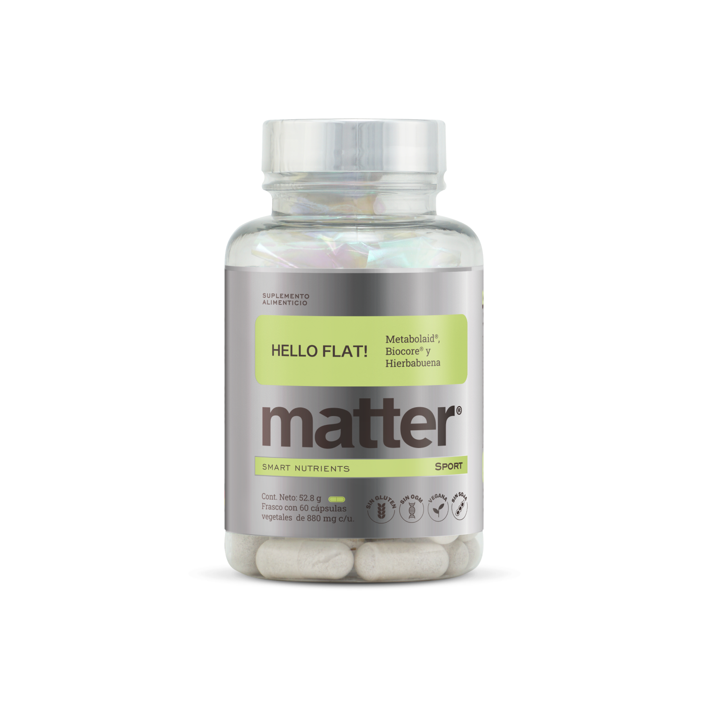 Matter Hello Flat! | Metabolaid, Enzimas BioCore, Extracto de Hierbabuena y Melisa