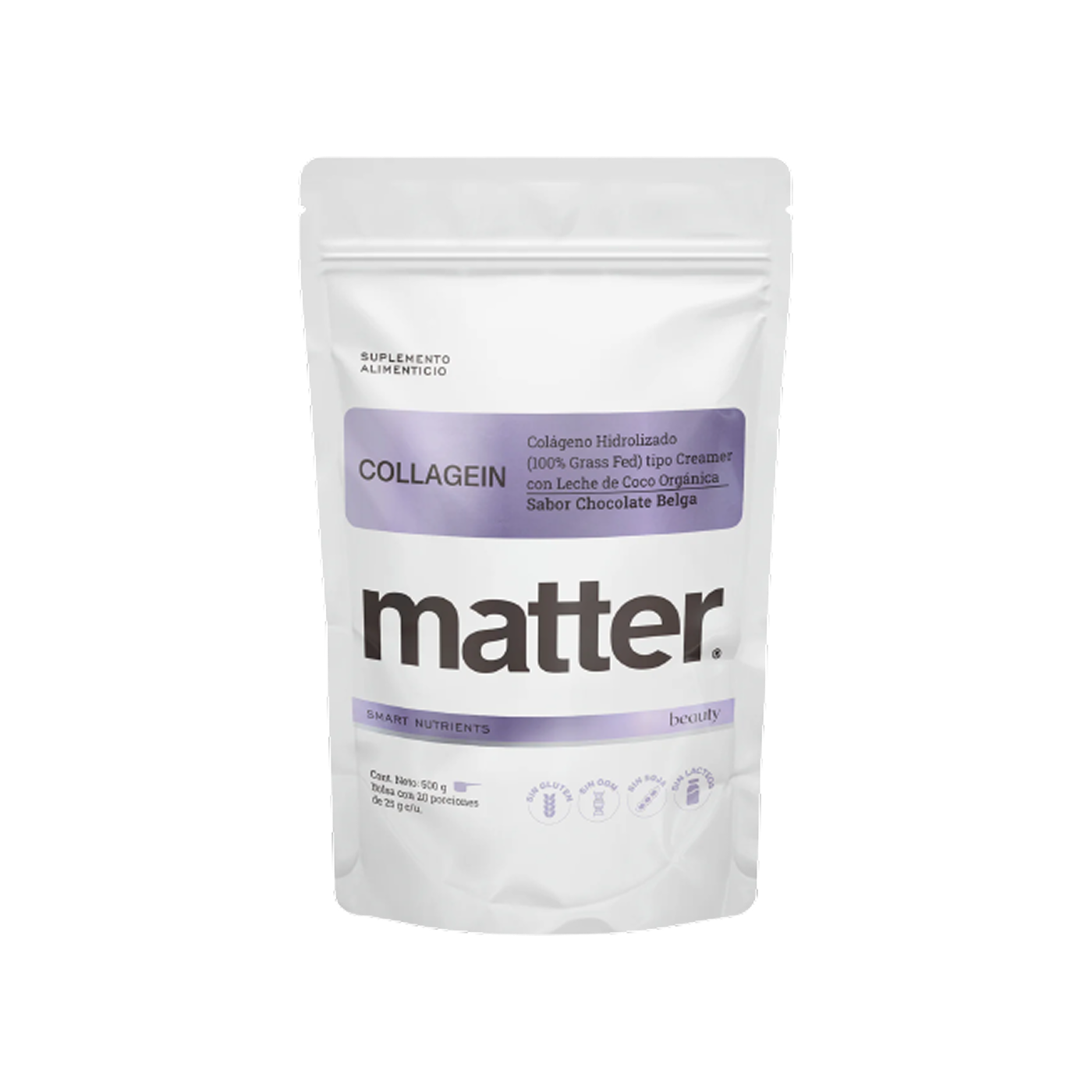 Matter Collagein Colágeno Hidrolizado Creamer Chocolate Belga 500 g