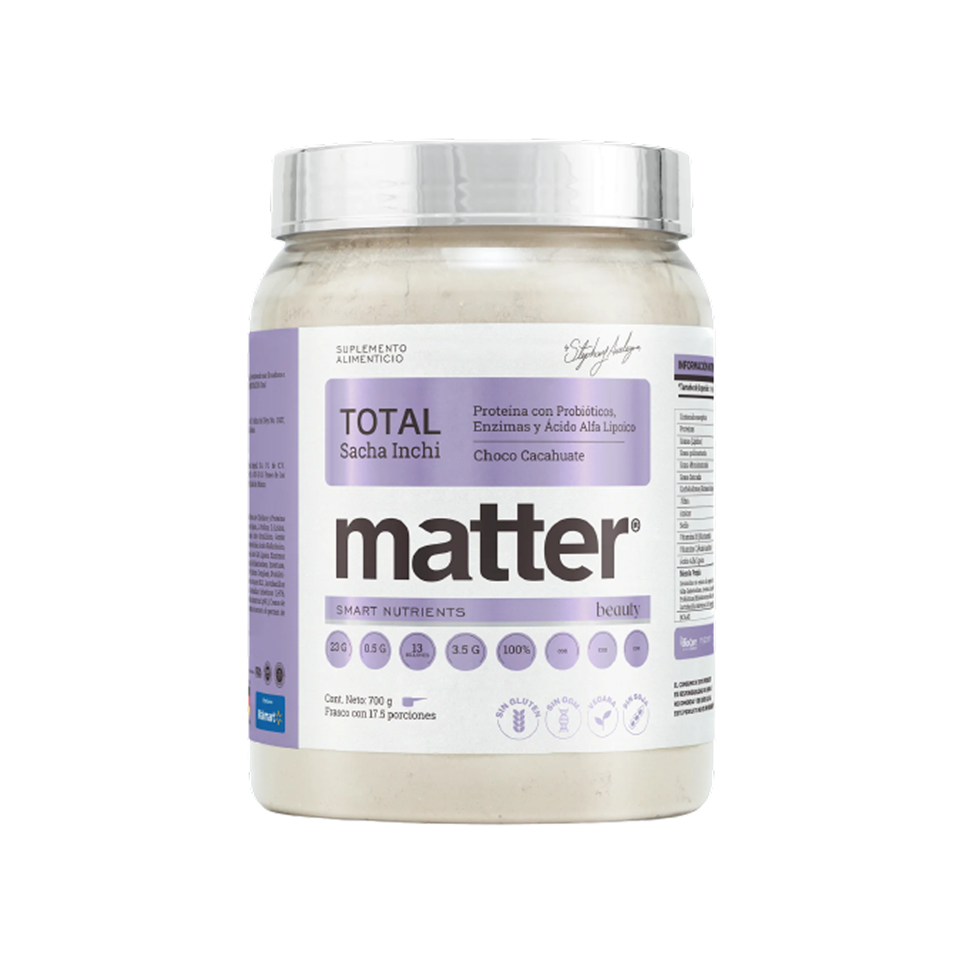 Matter Total Beauty | Proteína con Probióticos, Enzimas, Myoceram y Ácido Hialurónico, 700 gr