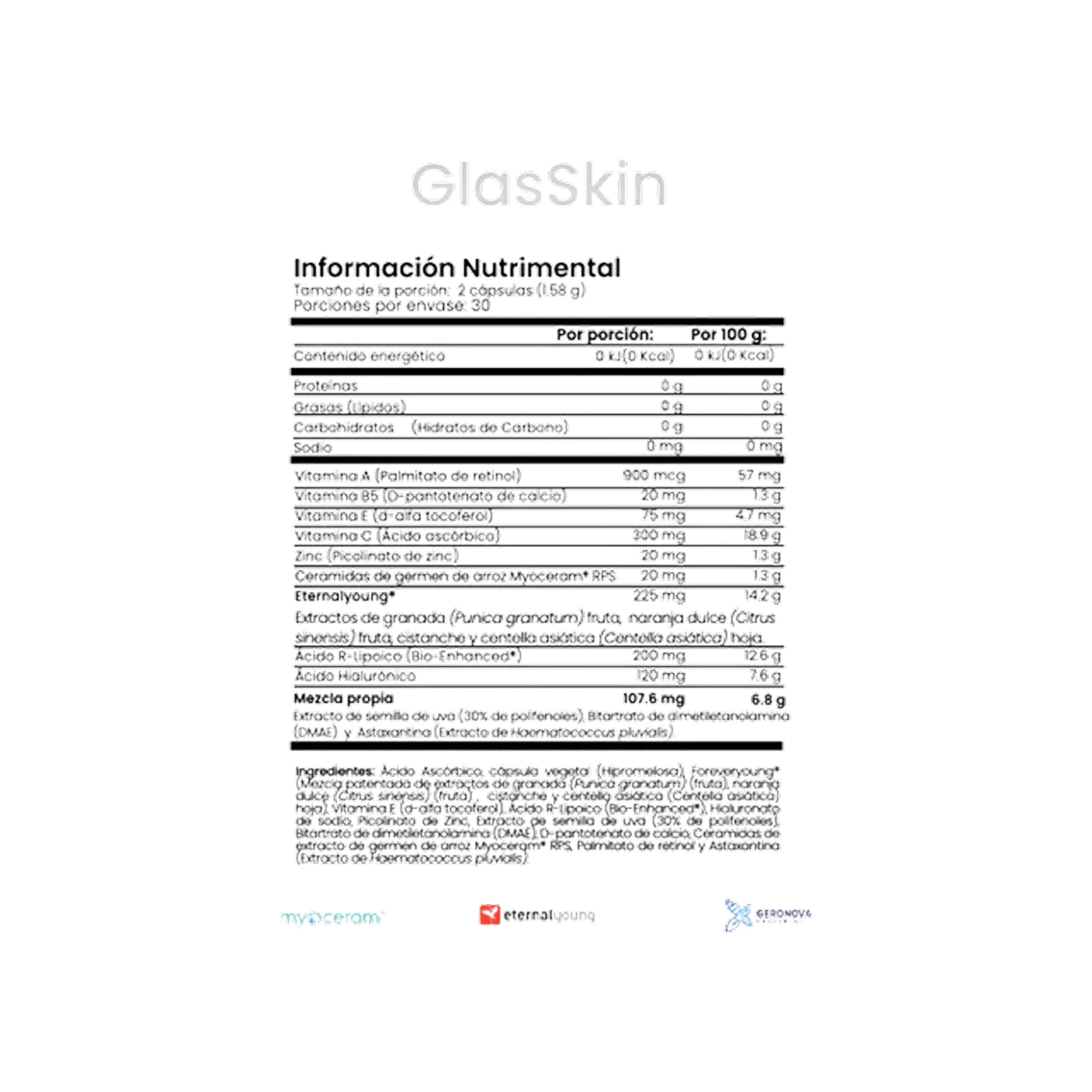 CellX GlassSkin, 60 cápsulas