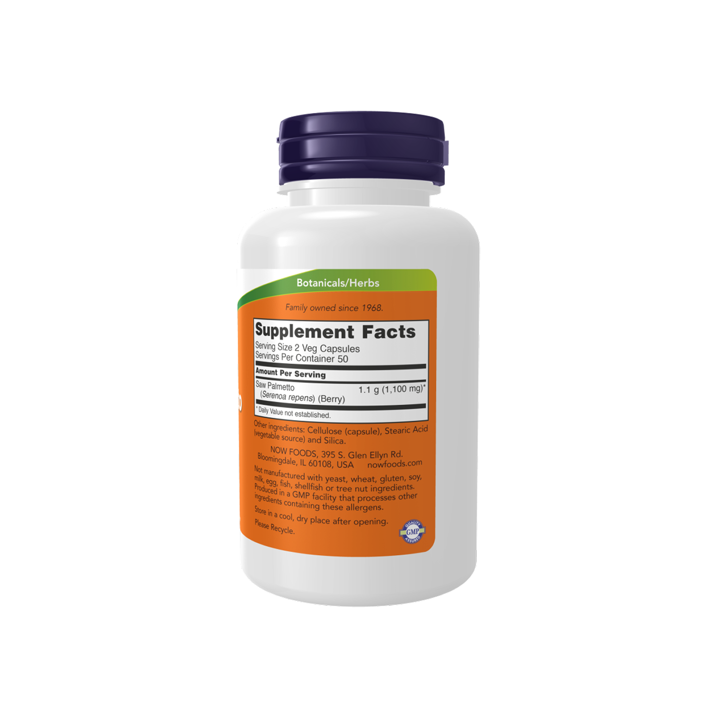 NOW Foods Saw Palmetto Berries 550 mg, 100 cápsulas vegetales