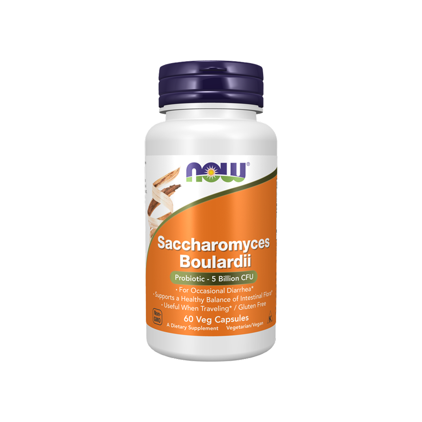 NOW Foods Saccharomyces Boulardii, 60 cápsulas vegetarianas.
