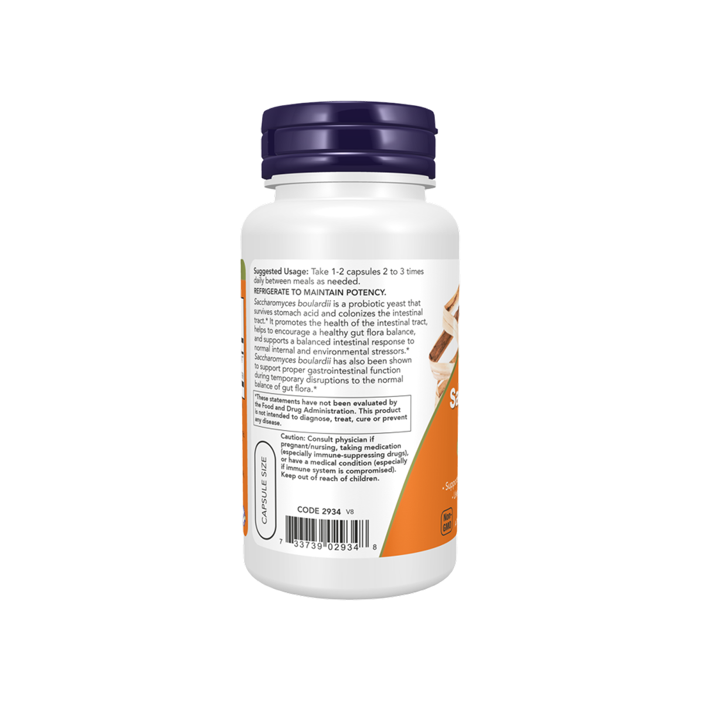 NOW Foods Saccharomyces Boulardii, 60 cápsulas vegetarianas.