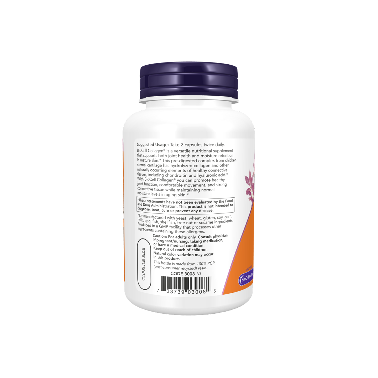 NOW Foods BioCell Colágeno Hidrolizado Tipo II 120 cápsulas