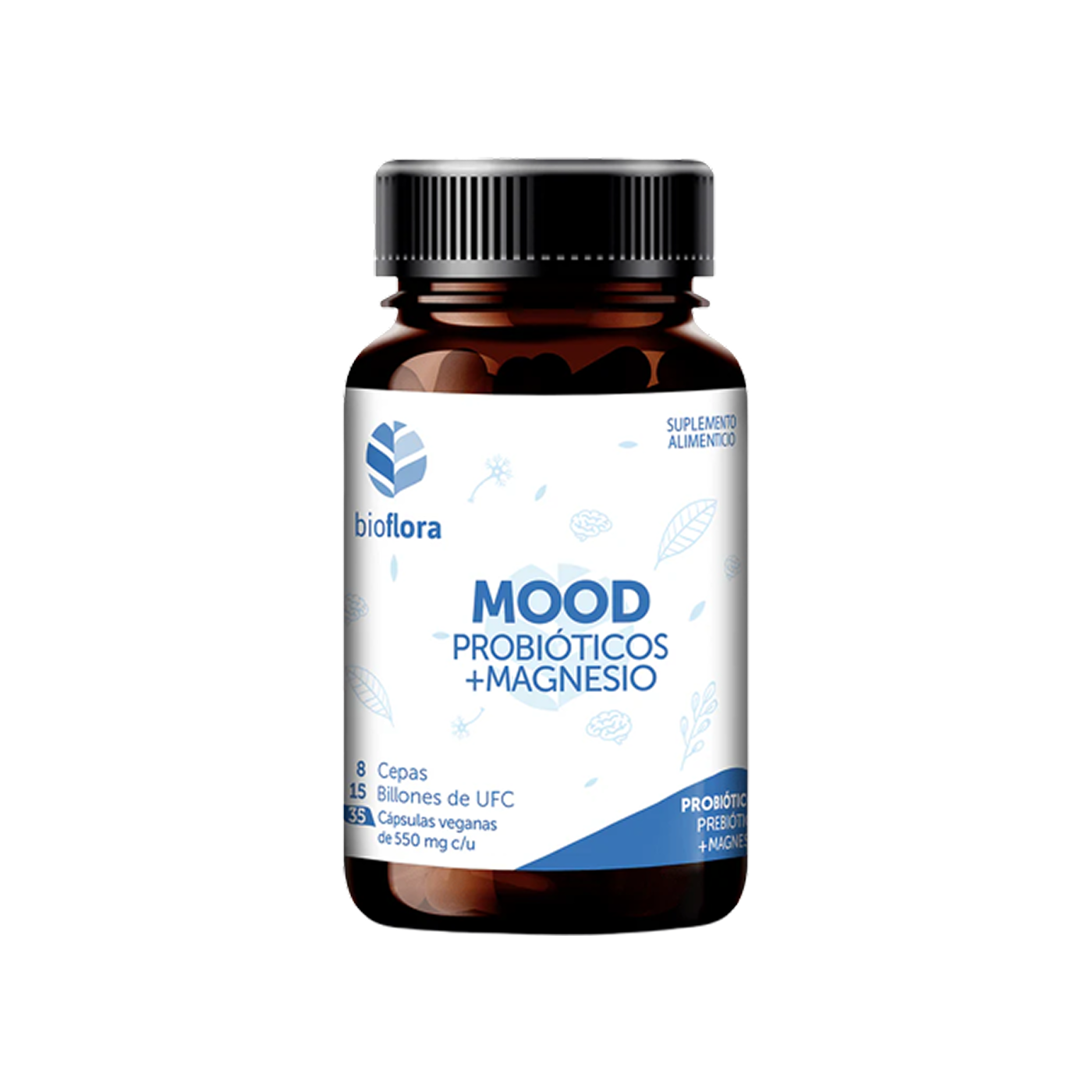 Bioflora MOOD Probióticos y Prebióticos con Magnesio, 35 cápsulas