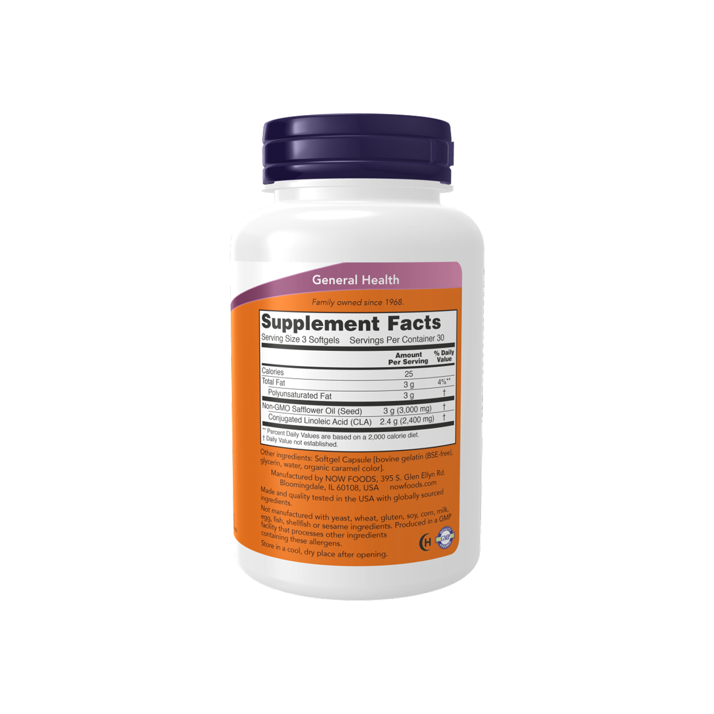 NOW Foods CLA Ácido linoleico conjugado 800 mg 90 cápsulas blandas