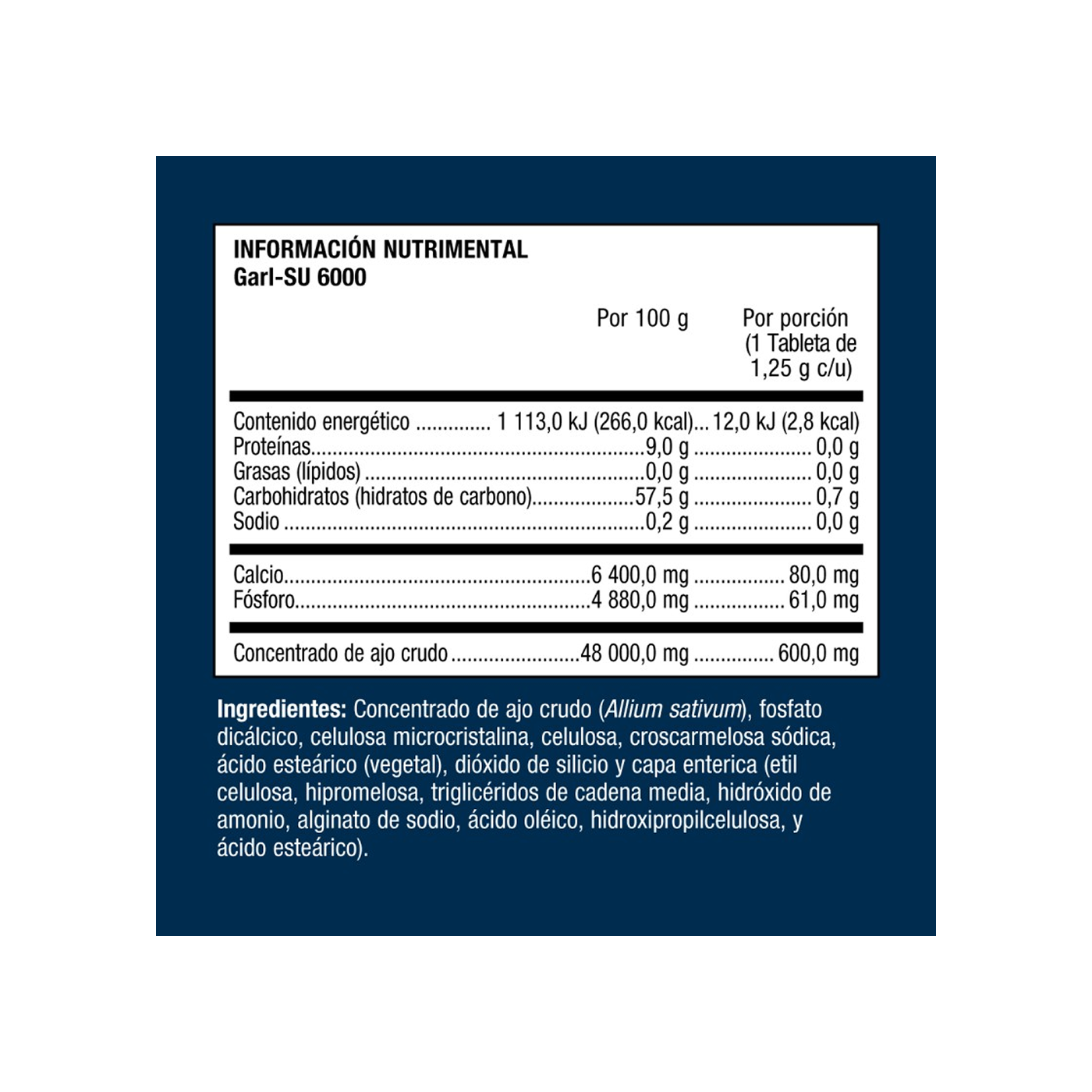 Metagenics GARL-SU 6000 30 cápsulas.