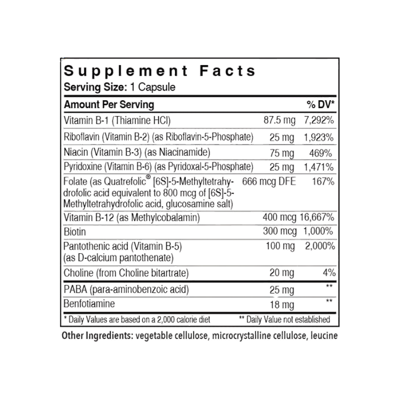 B-Complex with Quatrefolic Patient One Formulas 60 cápsulas
