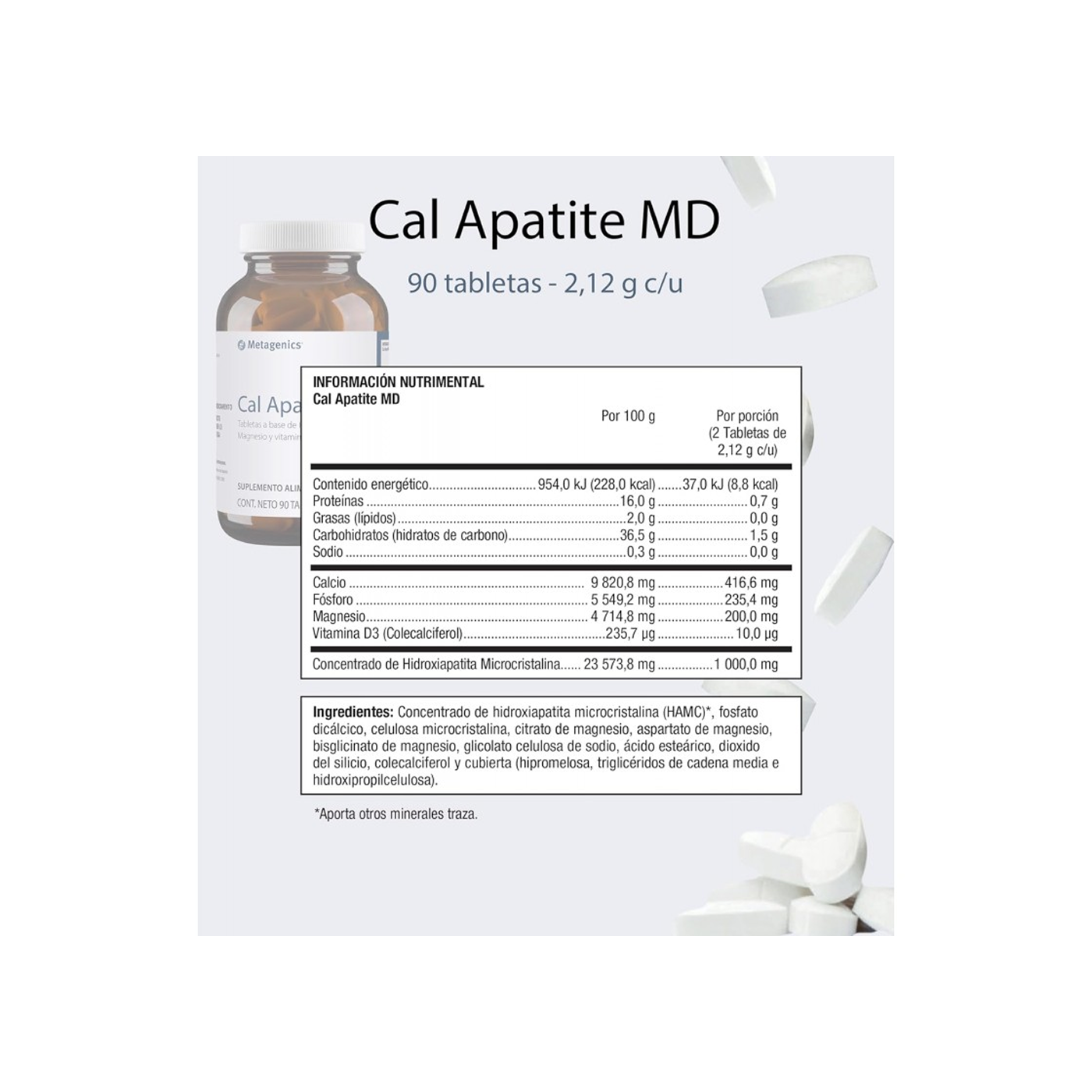 Metagenics Cal Apatite MD 90 tabletas