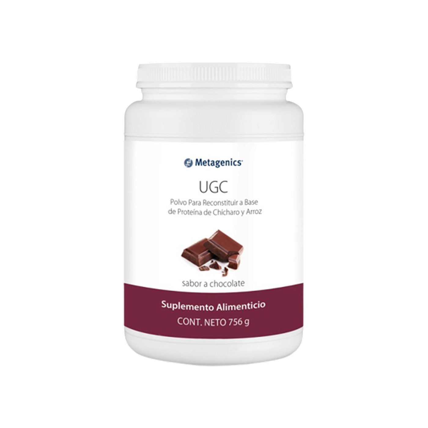 Metagenics UGC proteína de chícharo y arroz sabor chocolate 756 g