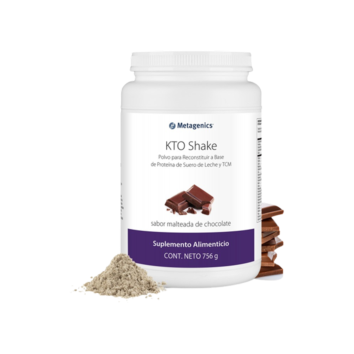 Metagenics KTO Shake proteína de suero de leche sabor chocolate 756 g