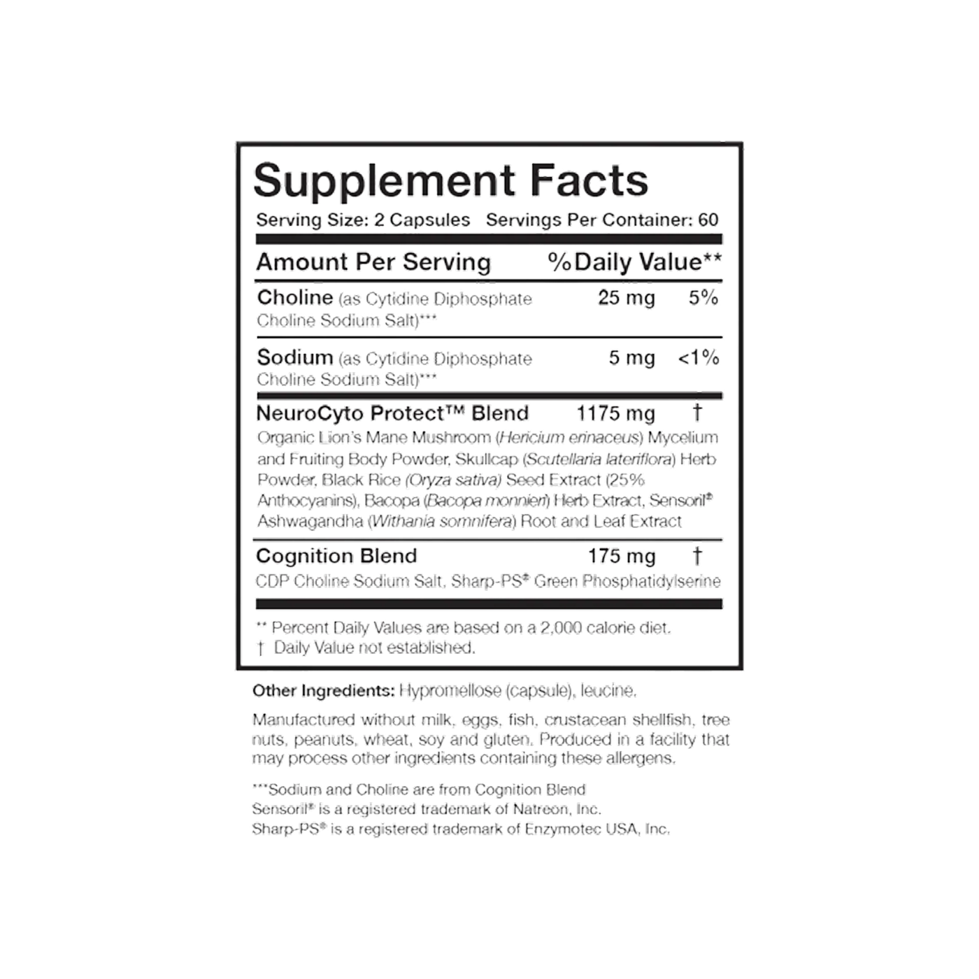 BDNF Essentials Researched Nutritionals 120 cápsulas