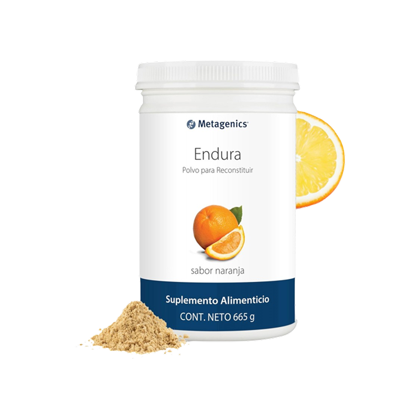 Metagenics Endura suplemento en polvo sabor naranja 665 g.