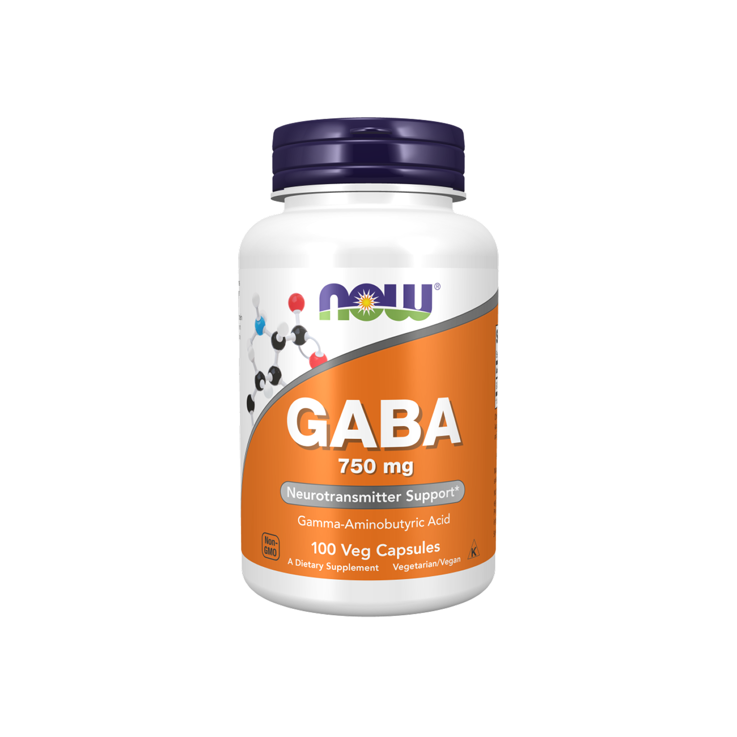 NOW Foods GABA 750 mg, 100 cápsulas vegetales