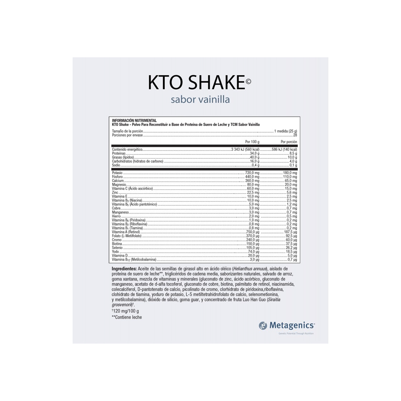 Metagenics KTO Shake Vainilla 700 g