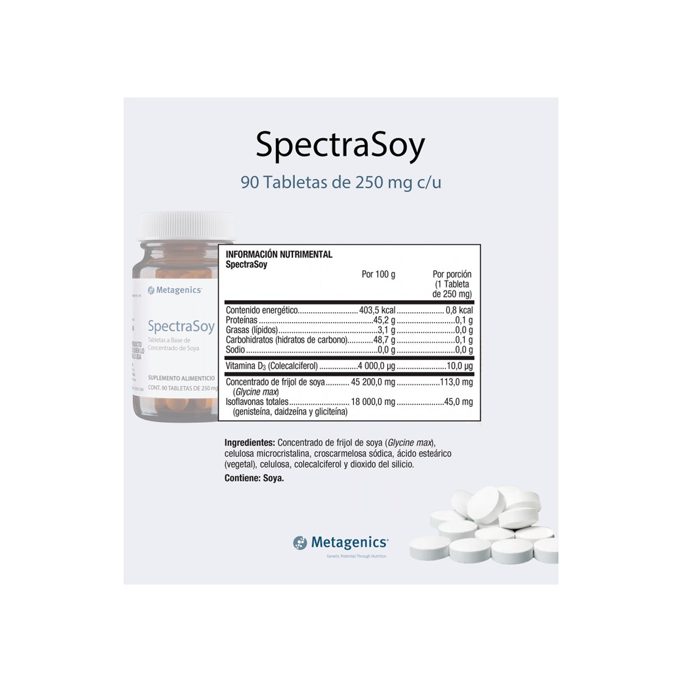 Metagenics SpectraSoy 90 tabletas 250 mg