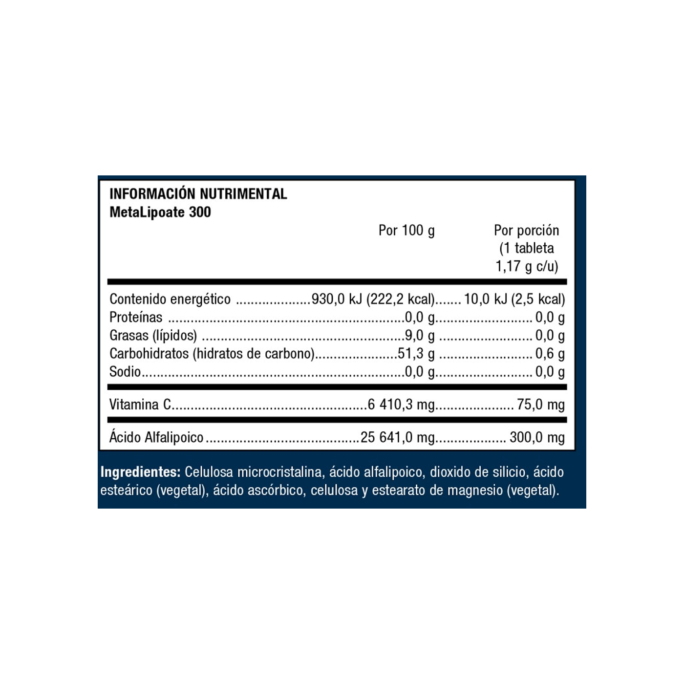 Metagenics MetaLipoate 300 60 tabletas