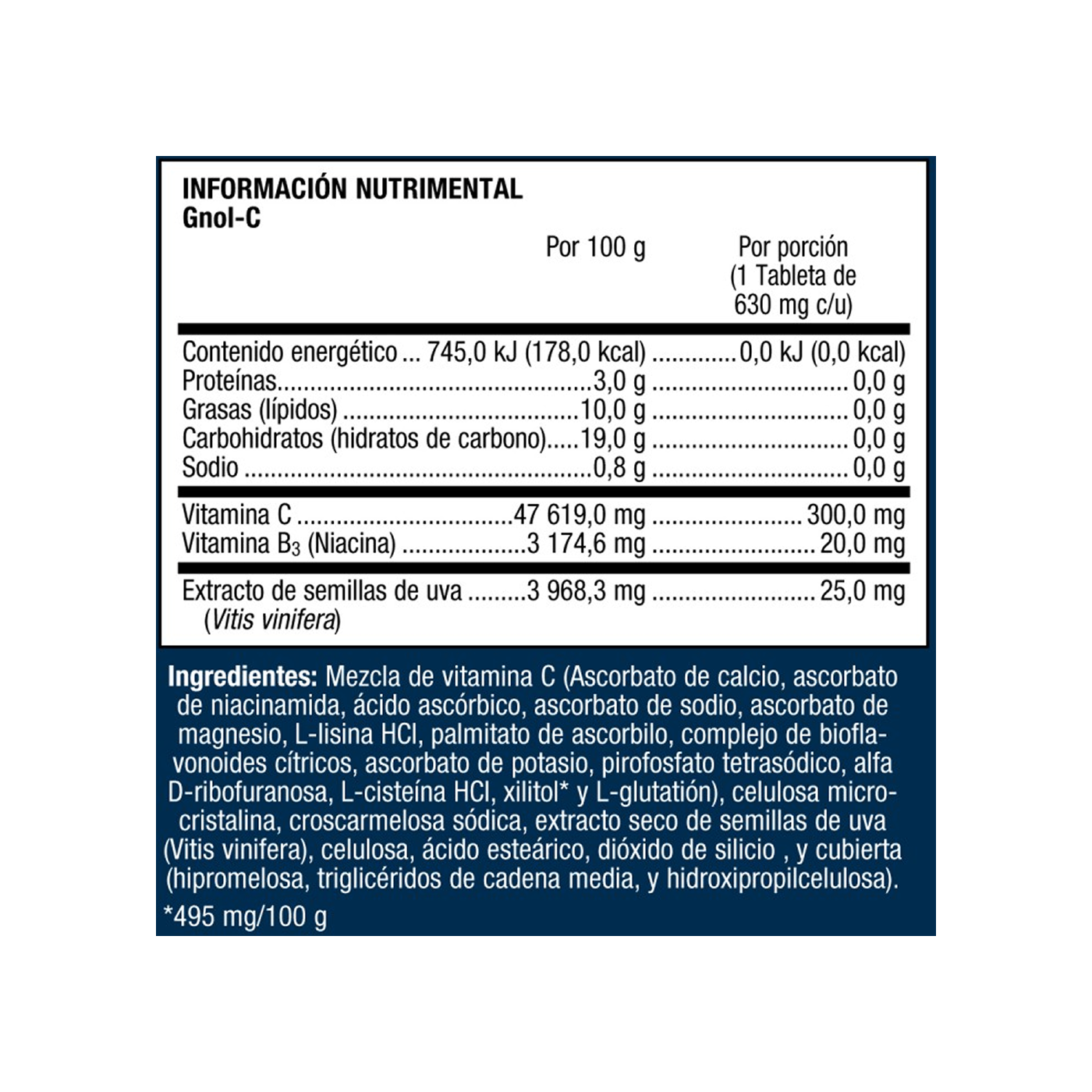 Metagenics Gnol-C 90 tabletas