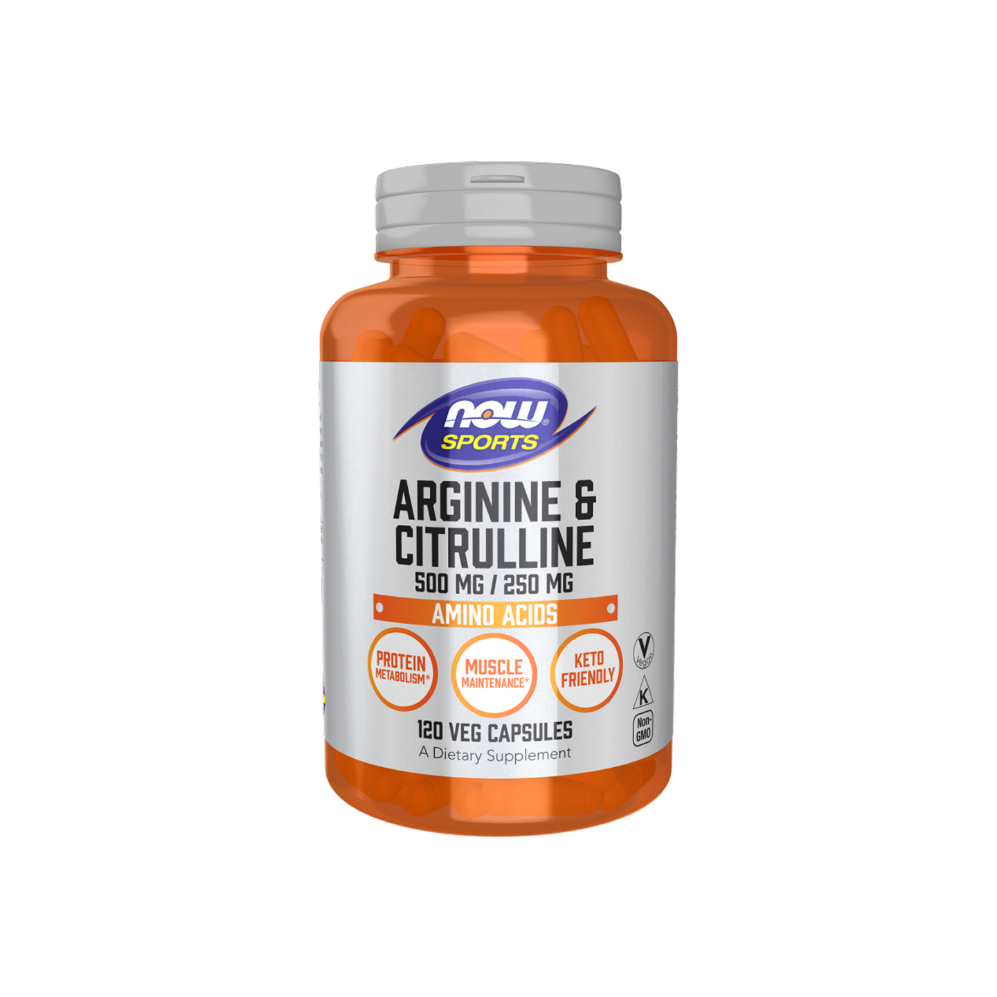 NOW Foods Arginina Citrulina 500 mg / 250 mg 120 cápsulas vegetales