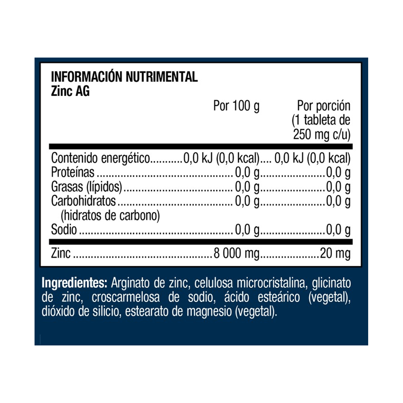 Metagenics Zinc AG 60 tabletas