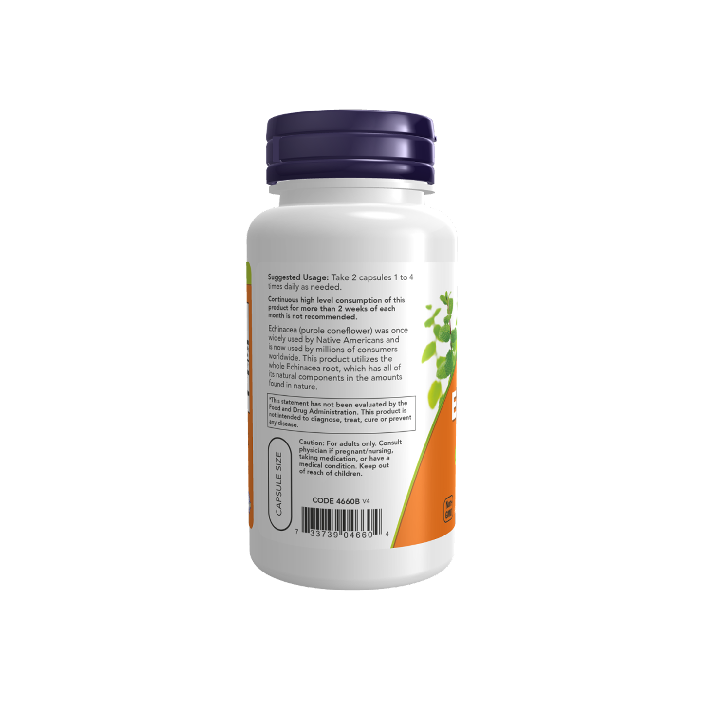 NOW Foods Echinacea 400 mg 100 cápsulas vegetales