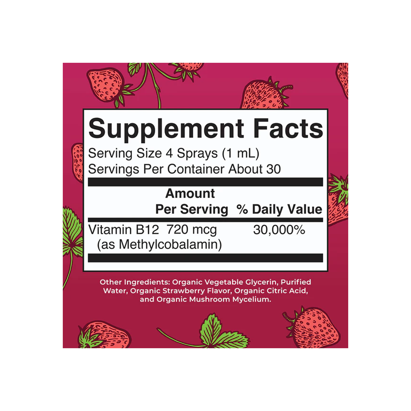 MaryRuth Organics Methyl B12 Spray Orgánico Fresa 1 FL OZ