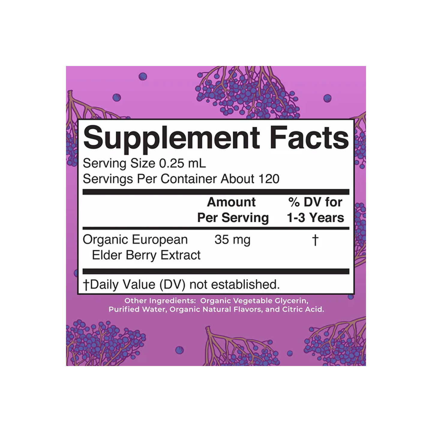 MaryRuth Organics Toddler Elderberry Líquido orgánico 1 oz