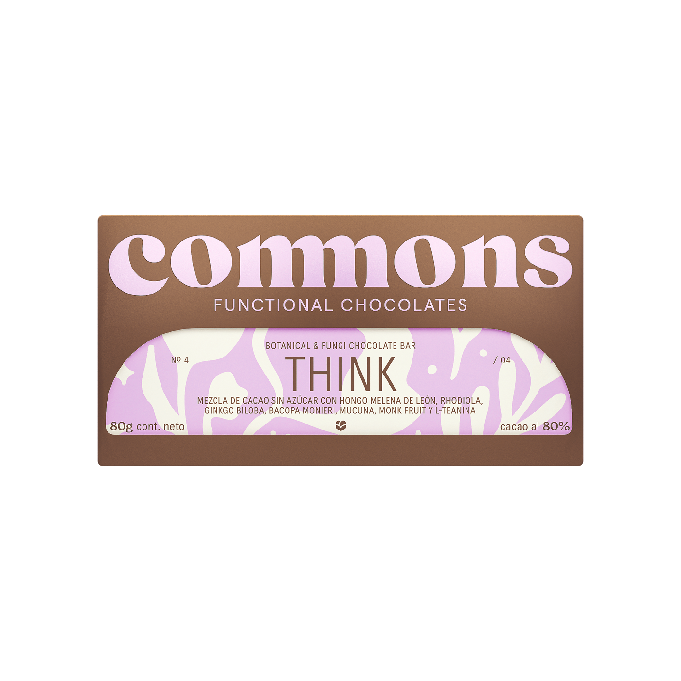 Commons Functional Chocolate Think – 5 Pack (Cacao 80% sin azúcar)