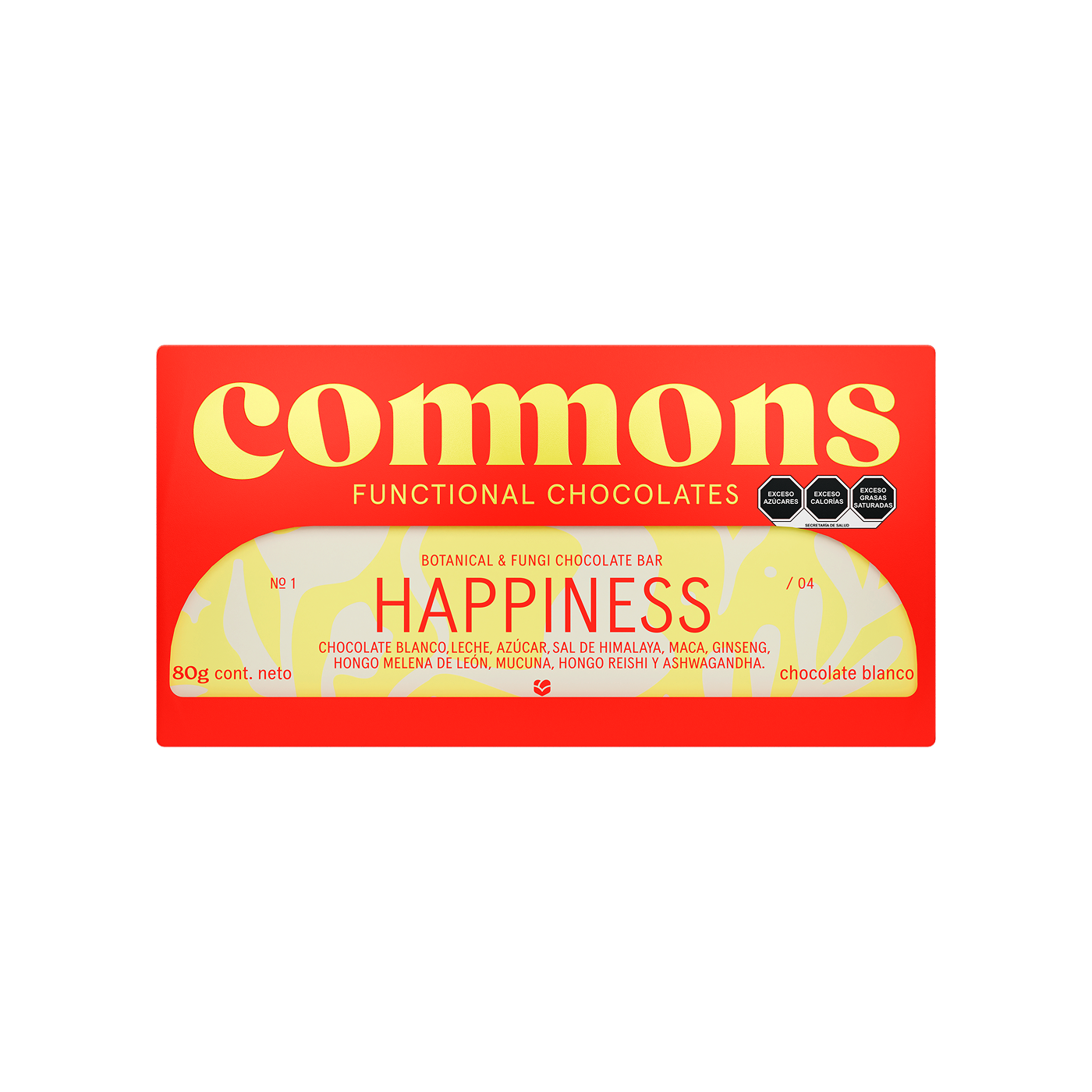 Commons Functional Chocolate Happiness 80 g – Chocolate Blanco