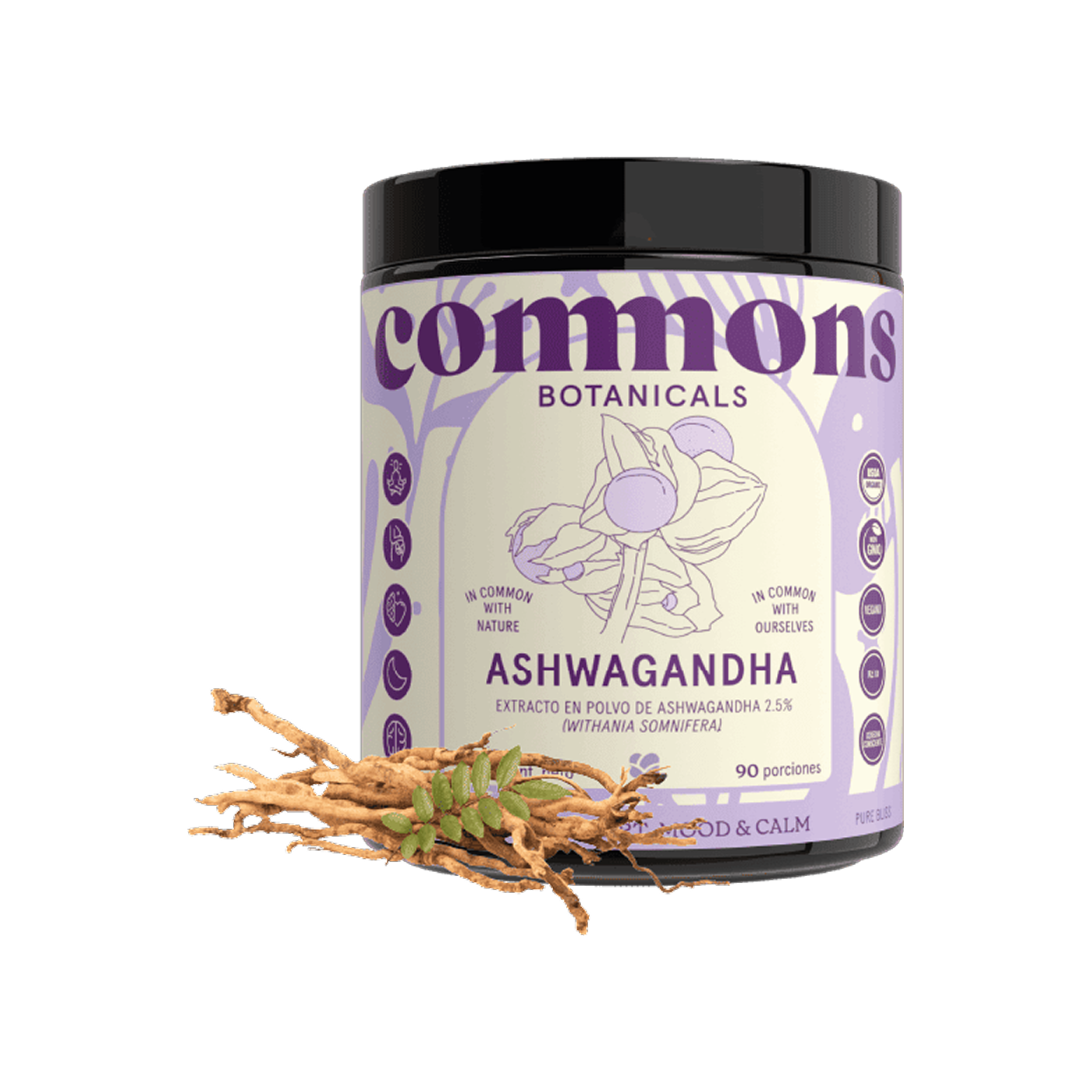 Commons Botanicals Ashwagandha - Reduce estrés y ansiedad - 90 cápsulas