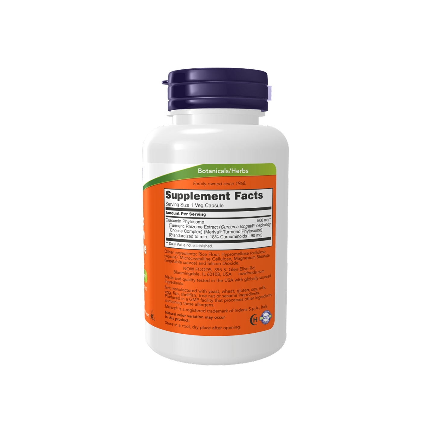 NOW Foods Turmeric Curcumin Phytosome 500 mg, 60 cápsulas vegetales