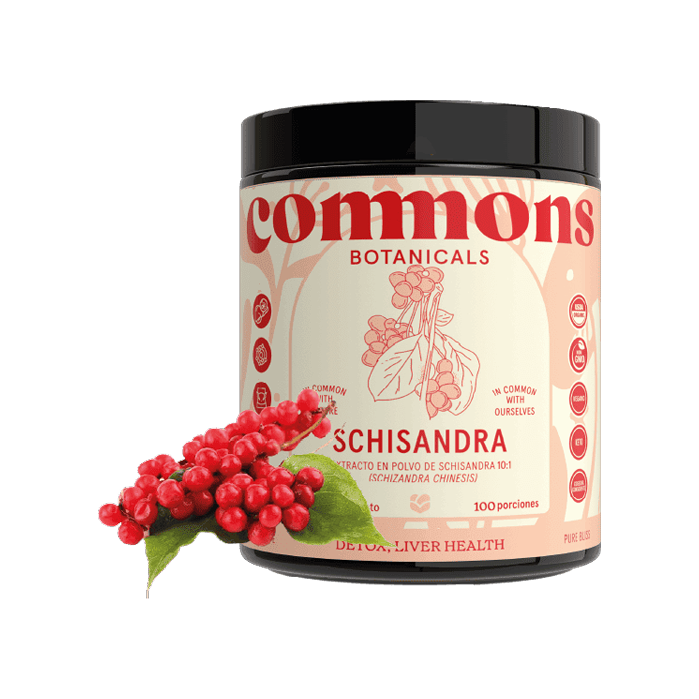 Commons Botanicals Schisandra - Resistencia física y mental - 100 porciones