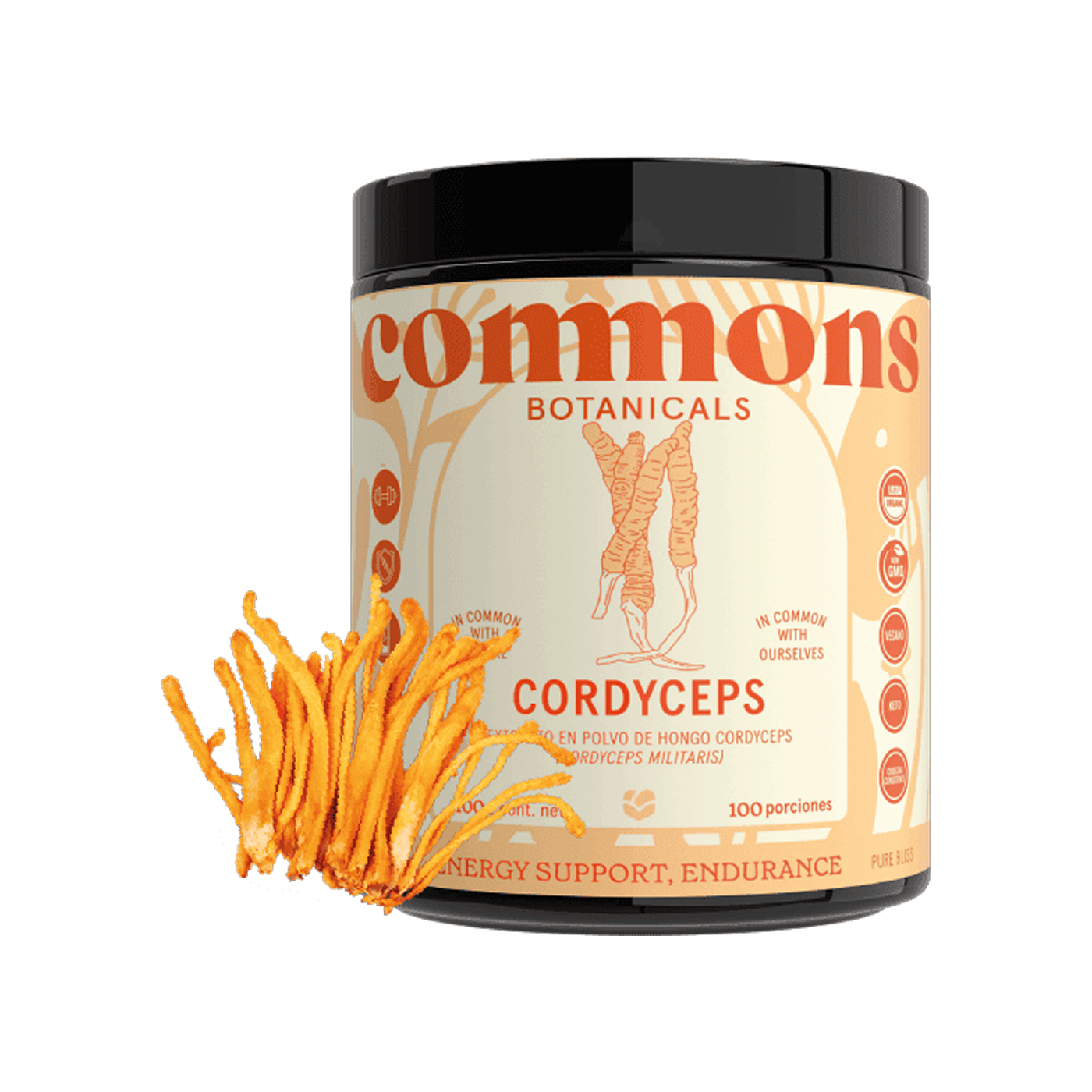 Commons Botanicals Cordyceps - Energía y resistencia - 100 porciones