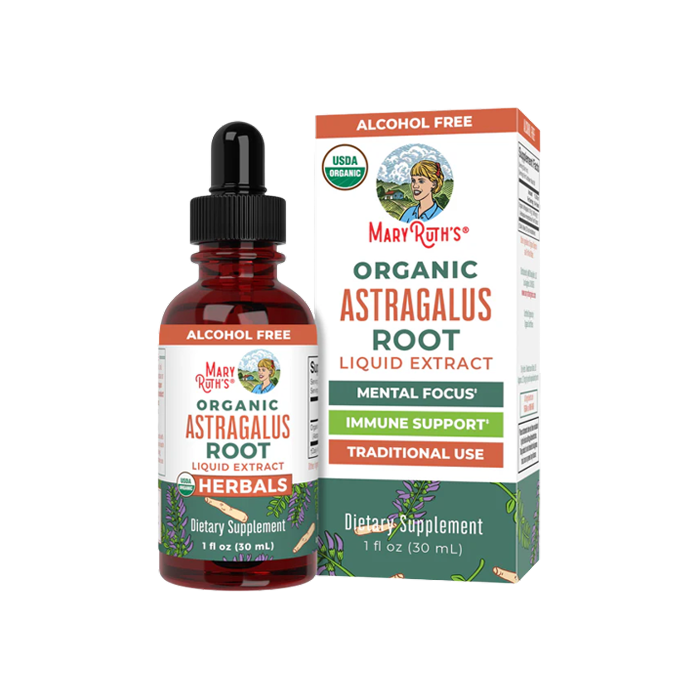 MaryRuth Organics Extracto Herbal de Raíz de Astrágalo Orgánico 1 fl oz (30 ml)