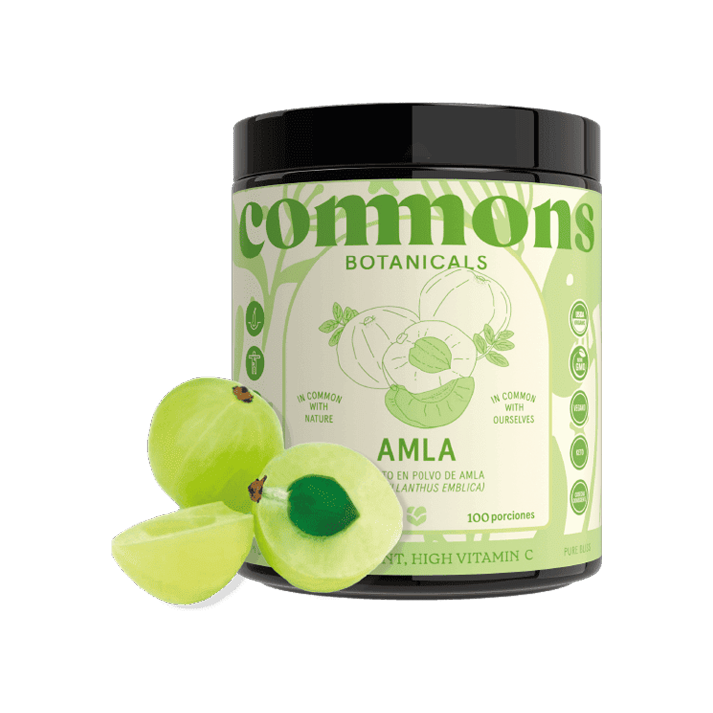 Commons Botanicals Amla - Acción antioxidante y antiinflamatoria - 100 porciones